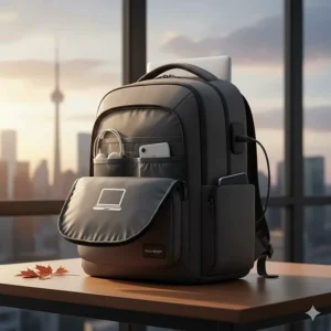 Affordable laptop backpack for high school students in Canada under $40 with a padded 15-inch sleeve and internal organization.