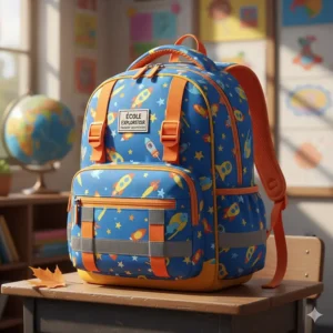 Durable elementary school backpack for kids in Canada under $40, featuring water-resistant fabric and safety reflectors.