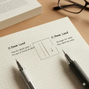 Comparison of 0.5mm and 0.7mm lead thickness for Canadian high school and college students.