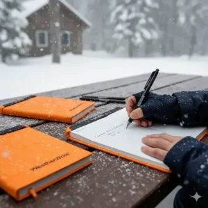 All-weather waterproof notebooks and pens that allow writing even in damp or snowy outdoor conditions.