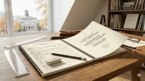 Music manuscript paper and supplies featuring English and French labeling for Canadian music educators.