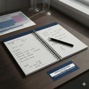 A heavy-duty spiral-bound science lab notebook with grid paper, perfect for high school physics and chemistry notes in Canadian classrooms.