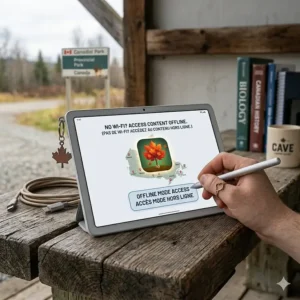 An icon representing offline mode on a study app, ideal for Canadian students commuting or studying in areas with limited Wi-Fi.