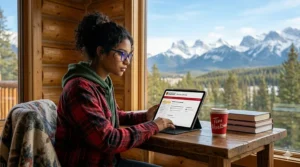 Essential school supplies including blue light blocking glasses for students and a laptop for the Canadian academic year.