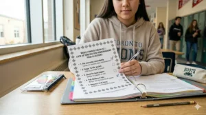 A helpful checklist showing how to maintain binders for high school students each week.