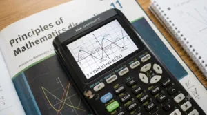 Graphing calculator for high school, labeled as calculatrice graphique.