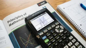 Close-up of a graphing calculator screen showing a complex function plot.