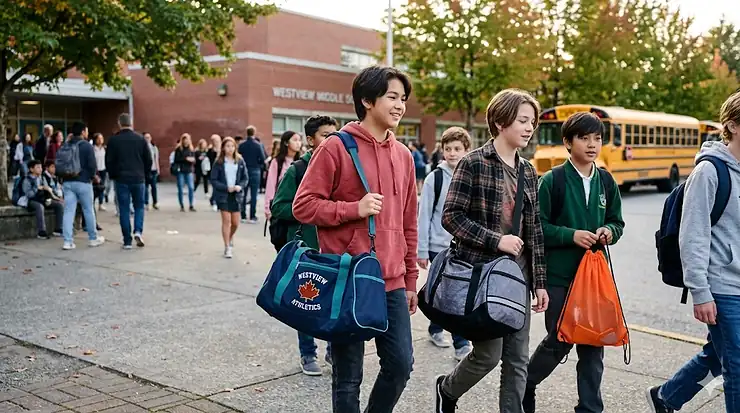 Durable gym bag for middle school students | Sac de sport durable pour élèves du secondaire