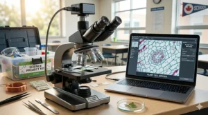 A digital microscope used for biology science fair projects.