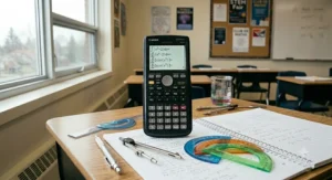 Preparing for Canadian high school math exams with a calculator. Préparation aux examens de mathématiques du secondaire canadien avec une calculatrice.
