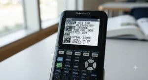 User interface menu on a graphing calculator