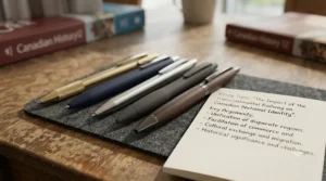 A durable ballpoint pen for consistent writing on Canadian high school assignments.