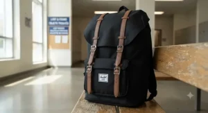 Herschel backpack showing classic design and durable fabric, popular with Canadian high school students.