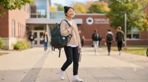 Trendy, modern backpack styles for Canadian high schoolers, blending fashion and functionality.