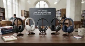 A selection of top-rated noise-cancelling headphones ideal for studying in busy university libraries across Canada.