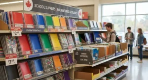 Colourful spiral notebooks for students displayed for Canadian back-to-school shopping.