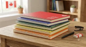 A bulk single subject notebook 5 pack arranged for Canadian classroom stationery and office use.