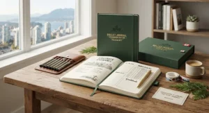 A premium dotted bullet journal edition designed for creative planning and thoughtful gifting in Vancouver.