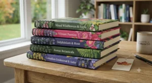 A vibrant floral-patterned collection of coil notebooks with hard cover ideal for Canadian students.