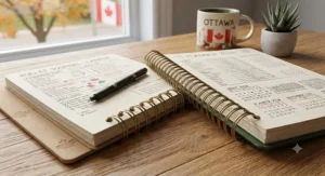 Close-up of durable wire binding on coil notebooks for planners used by Canadian bullet journalists.
